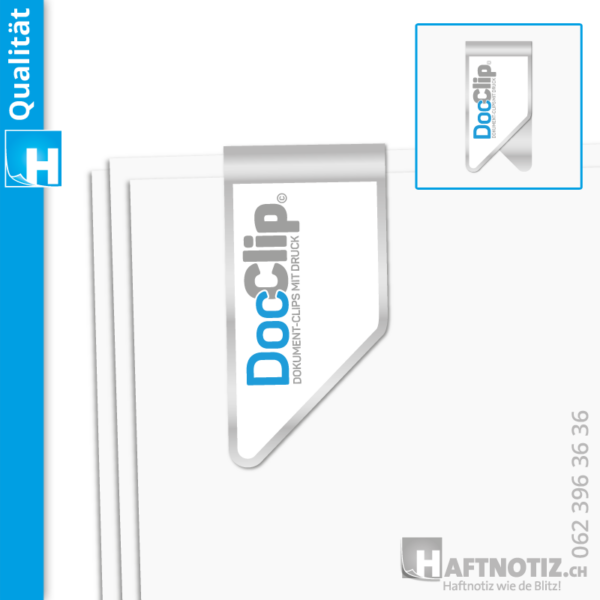 DocClip die Klammer für Dokumente mit Logo/Druck